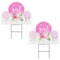 2 Pack It's A Girl Yard Sign with Stakes, Floral Baby Shower Party Decorations (17 x 13 In)